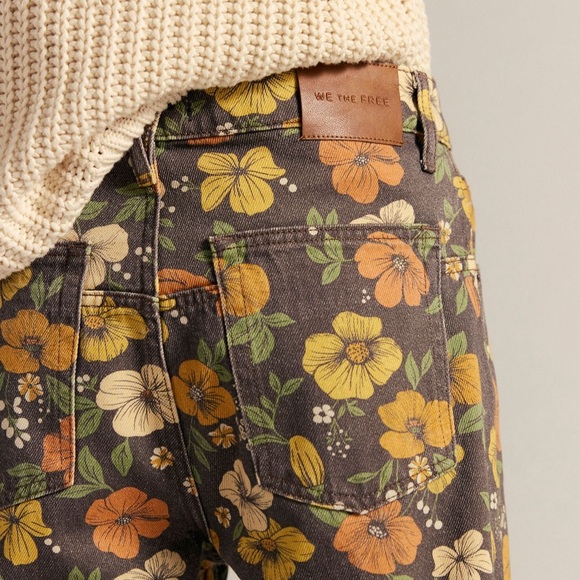 Free People Denim - Free People Floral Jeans Deep Trance printed size 28